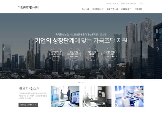 기업 홈페이지, 정책자금도우미