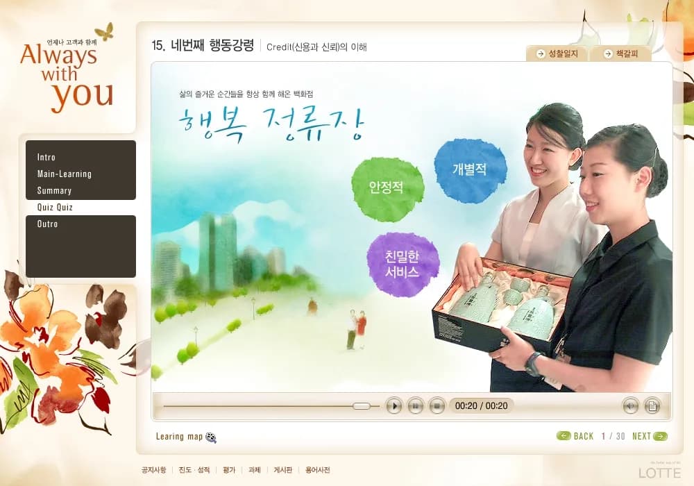 롯데백화점 이러닝 컨텐츠 퍼블리싱
